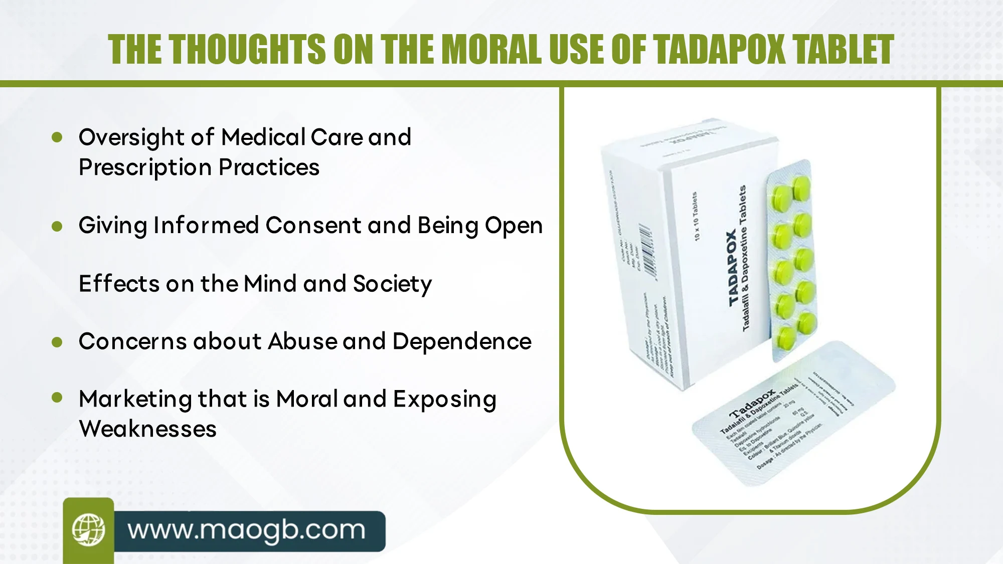 The Thoughts on the Moral Use of Tadapox Tablets The Thoughts on the Moral Use of Tadapox Tablets